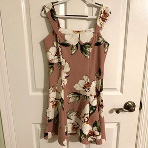 Speechless Pink, Floral, Off-the-Shoulder Dress